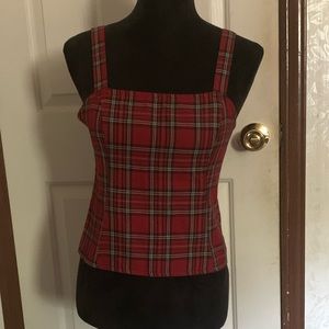 🥰Unbranded Square-Necked Punk Royal Stewart Tartan Top
